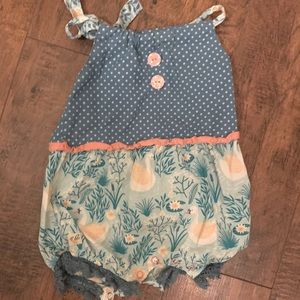 Wildflowers Toddler Girls Spring Swan Romper